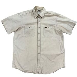 Carhartt Shirt Men's XL Beige Khaki Short Sleeve Button‎ Up Workwear